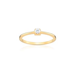 Anel Solitário em Ouro Amarelo com Diamante Menor preço em Anel Solitário em Ouro Amarelo com Diamante