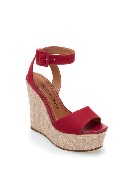 sandalia anabela morena rosa