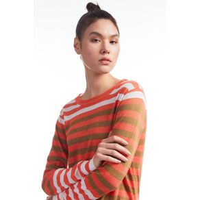 Blusa Tricot Listras Tricolor Art Menor preço em Blusa Tricot Listras Tricolor Art