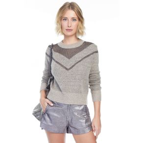 Blusa Tricot Metalizada Menor preço em Blusa Tricot Metalizada