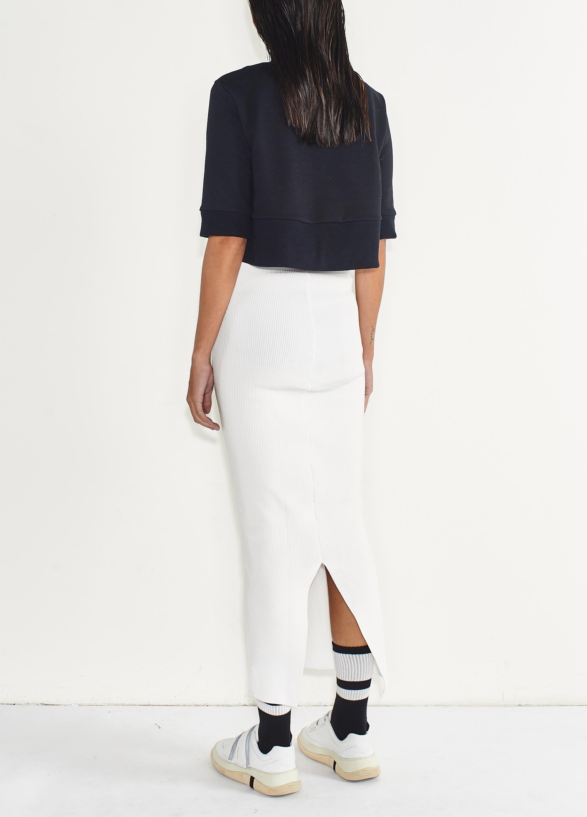 ribbed knit moletom com capuz