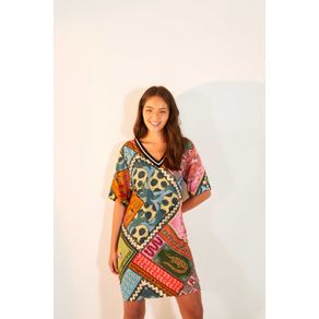 Vestido T-Shirt Lenco Ponto a Ponto Menor preço em Vestido T-Shirt Lenco Ponto a Ponto