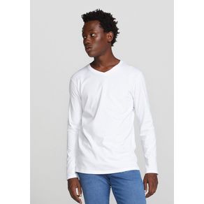 Camiseta Básica Masculina Manga Longa Decote V World