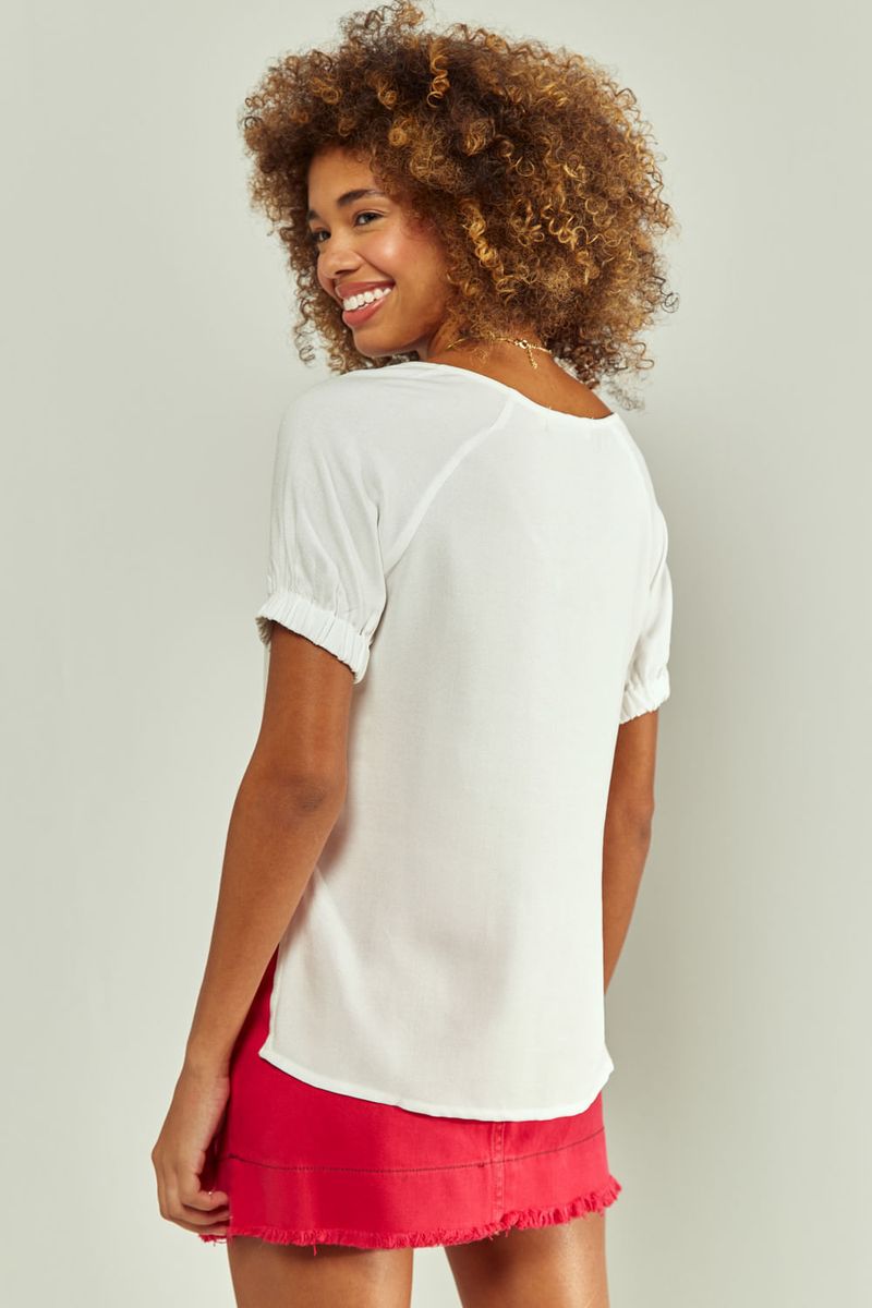 Blusa Tecido Manga Fit