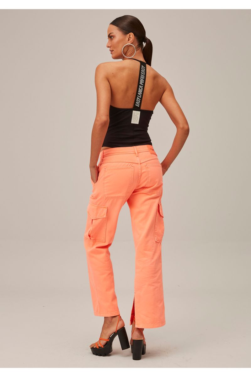 Calça Sarja Reta Cargo Low