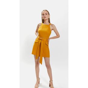 Shorts Iódice Linha A Com Amarração Mostarda 40