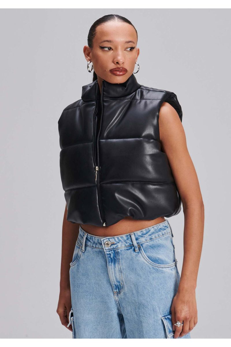 Colete Puffer Cropped
