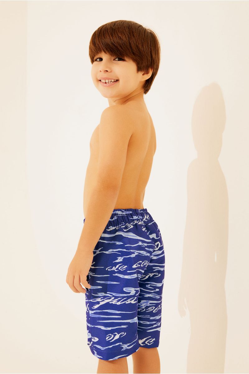 Short Infantil Curto Cós de Elástico Logomania Mar