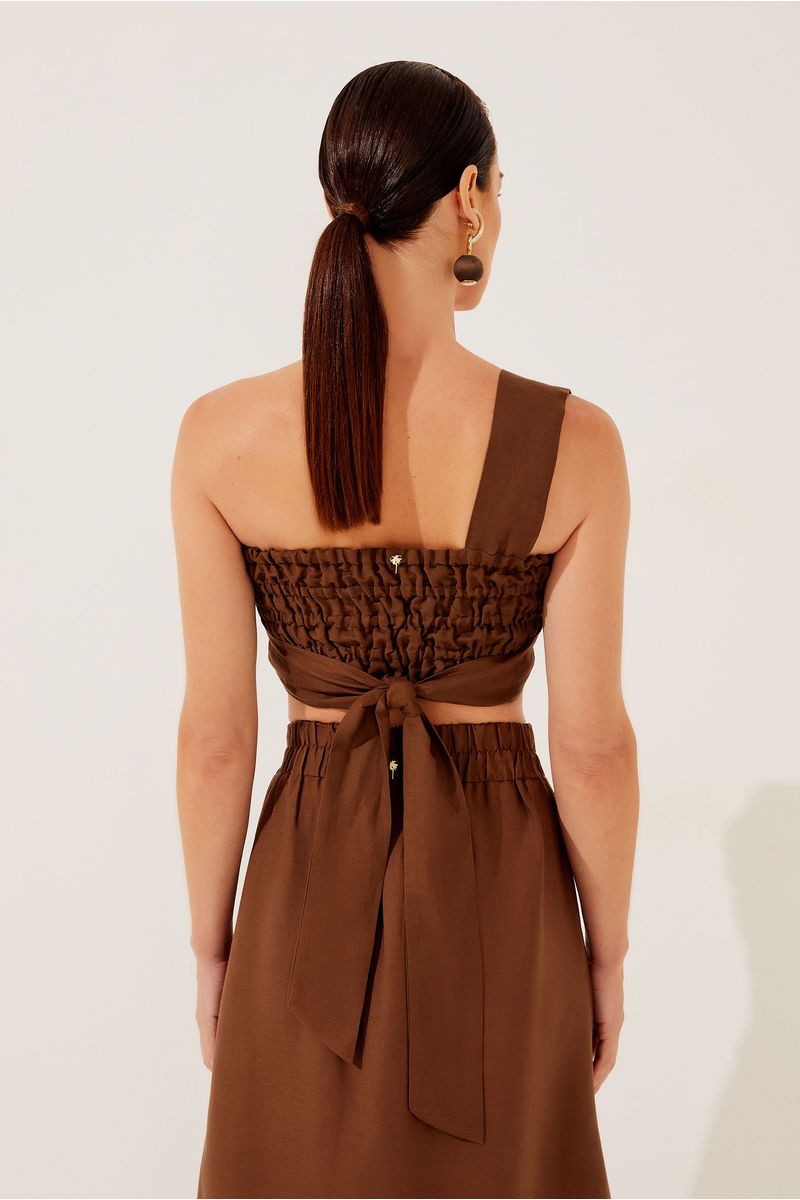 Top Cropped Amarração Abacaxi Bordado