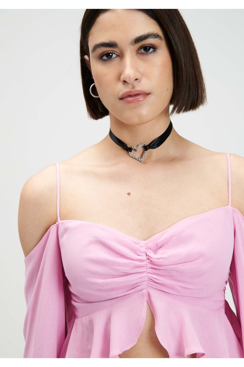 Blusa Cropped com Babado
