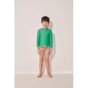 Camiseta Infantil Manga Longa Cactos Degradê VERDE/GREEN 2 A 3