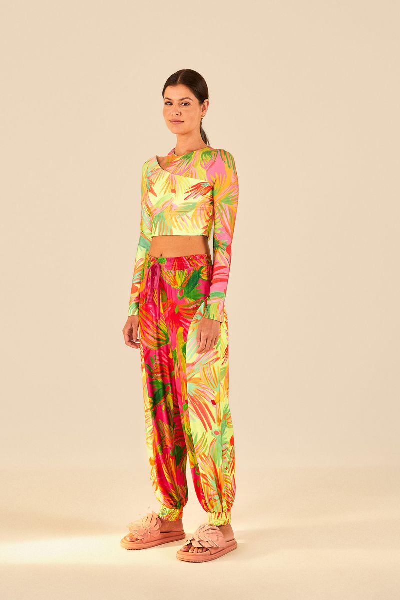Blusa Estampada Patch Pássaros Pintados