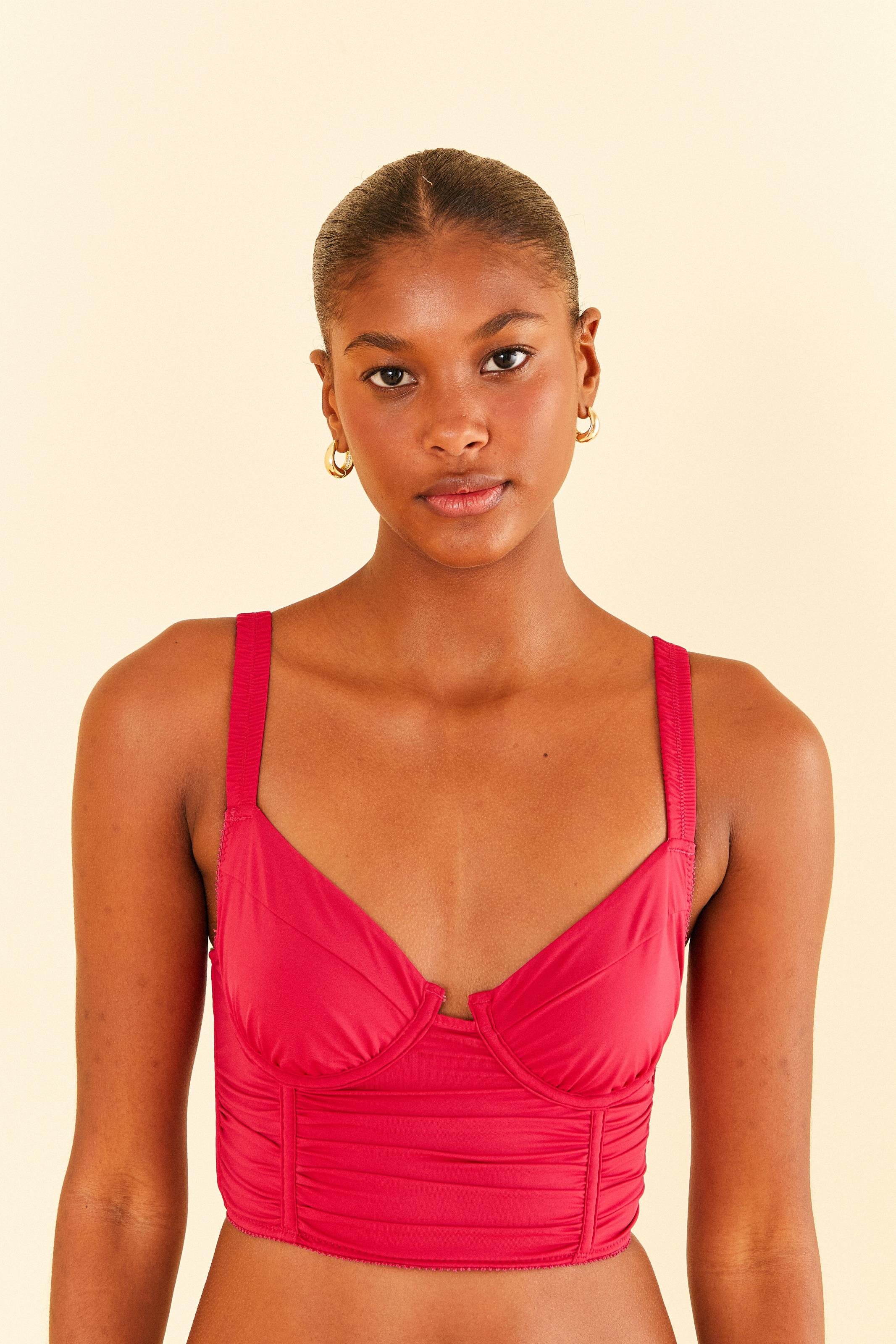 Top Corselet Meia Taça Rosa Klim