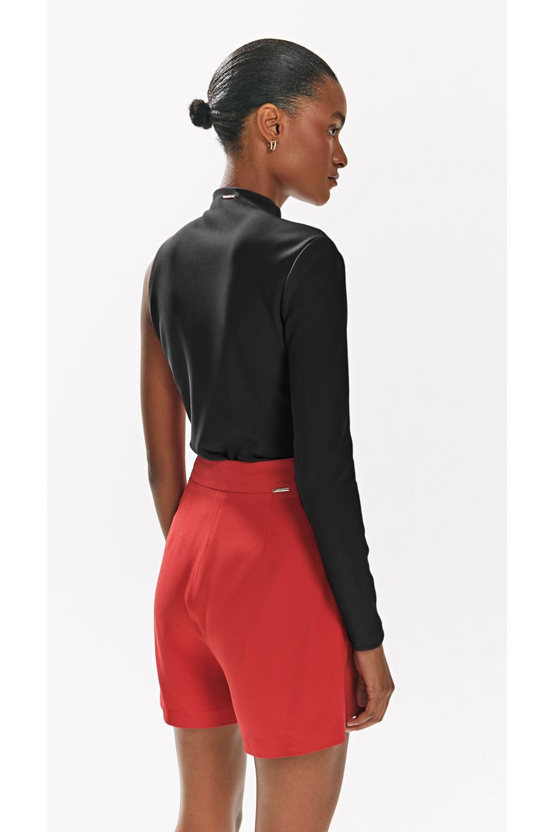 Shorts Iódice Evasê Com Pregas Vermelho