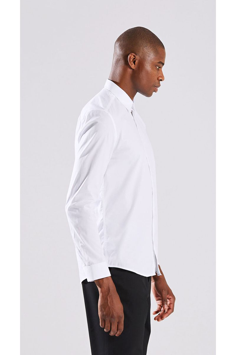 Camisa Manga Longa Com Pregas Branco