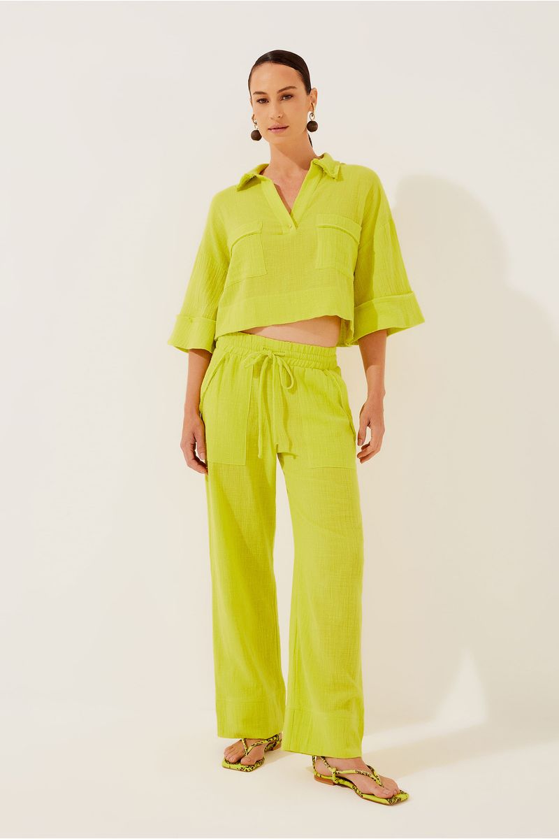 Camisa Cropped Praia Tropical