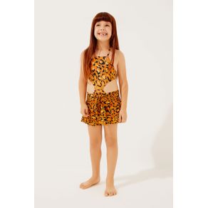 Short Infantil Com Amarração Onça