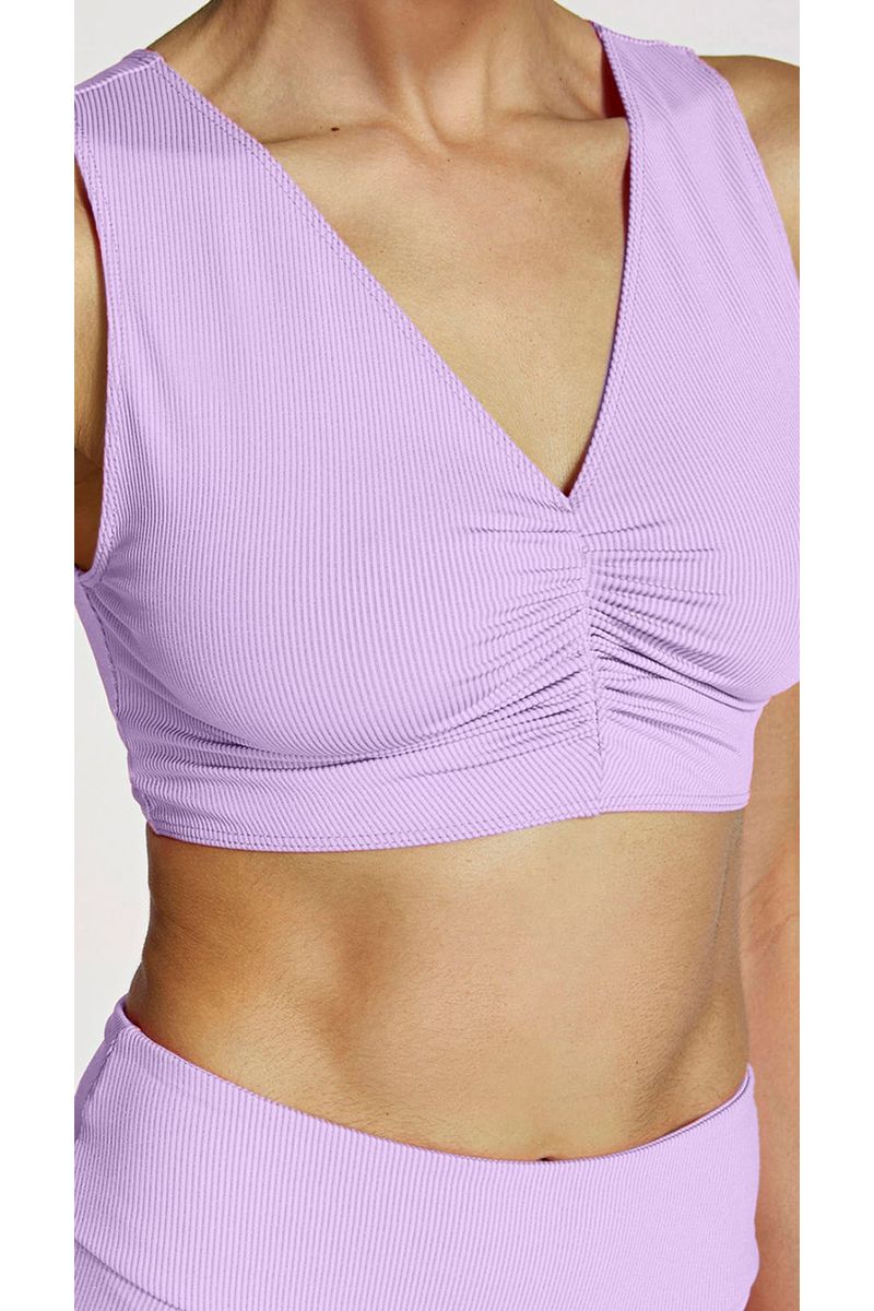 Conjunto Morena Rosa Top E Shorts Básico Lilas