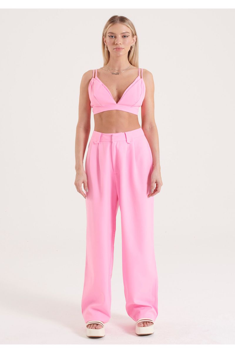 Calça Wide Leg Cintura Alta