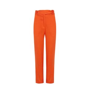 Calça cambraia cós argola laranja coral 36
