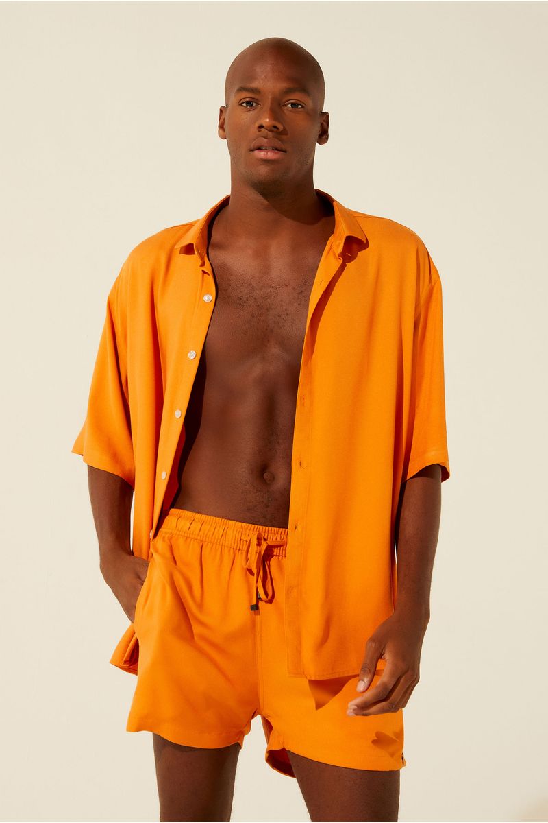 Camisa Manga Curta Liso Twill