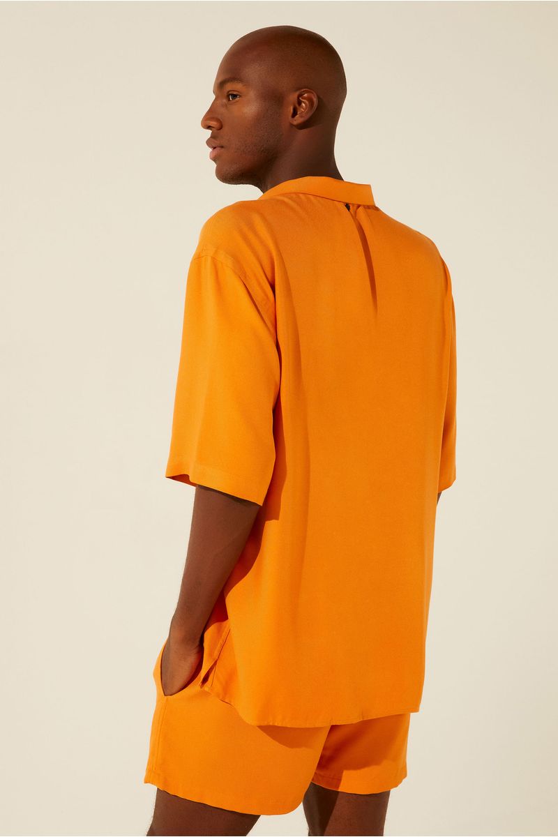 Camisa Manga Curta Liso Twill