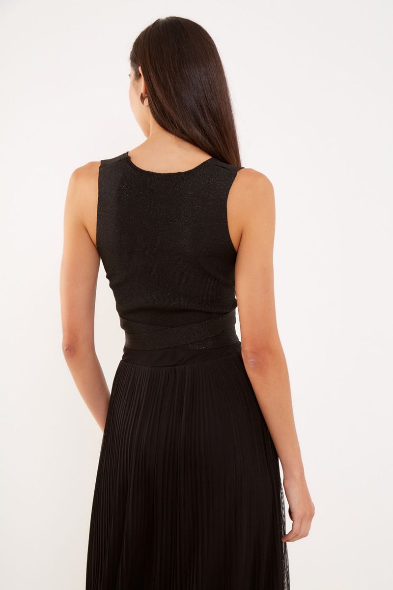 Top Tricot Amarração Lurex