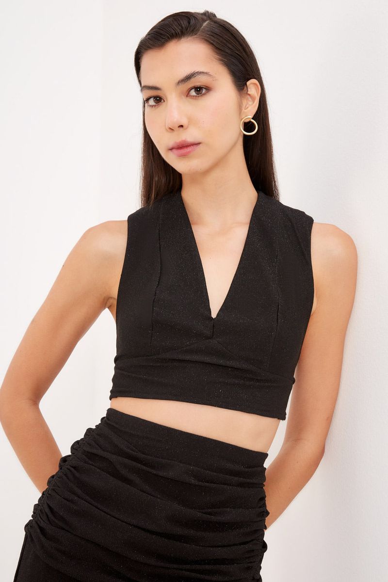 Blusa Malha Brilhante