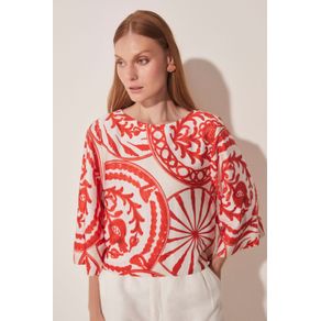 Blusa Cropped Pratos Localizado VERMELHO/RED P/S