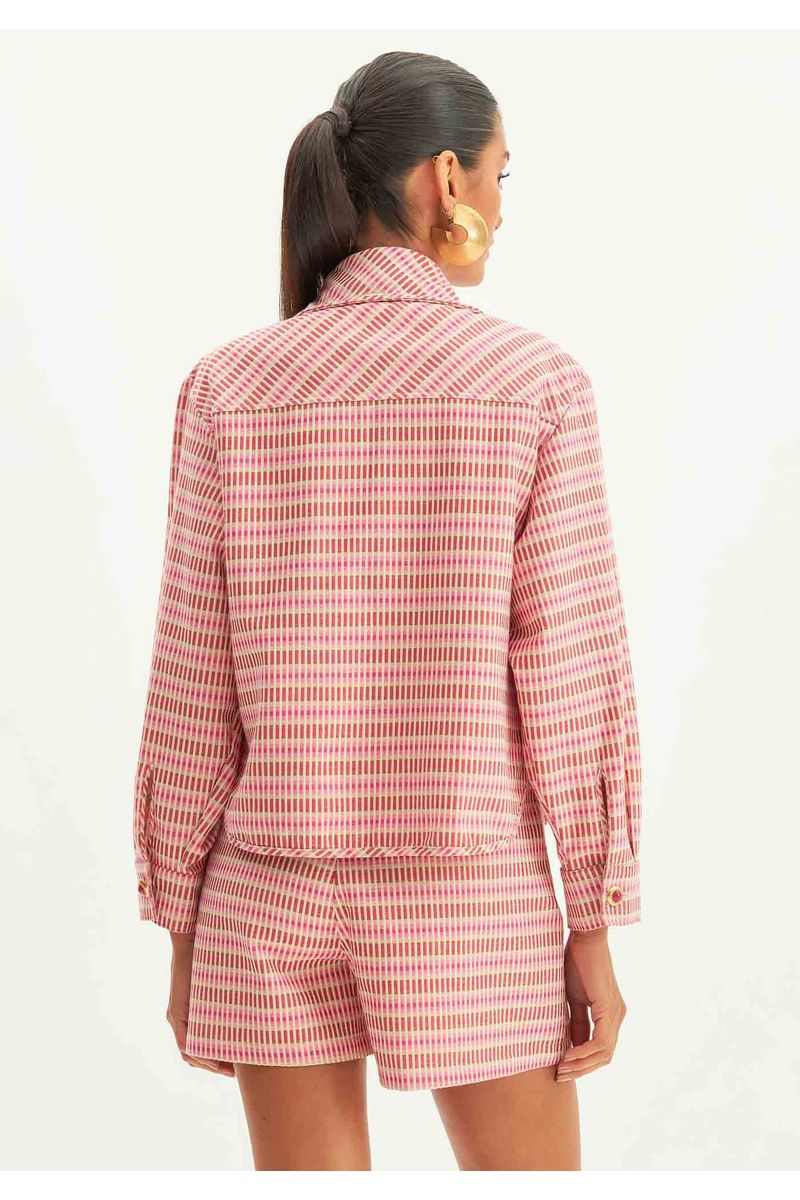 Camisa Curta Com Bolso
