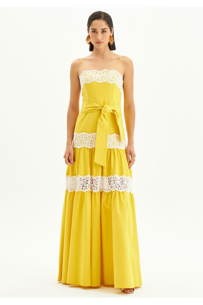 Vestido Longo De Alças