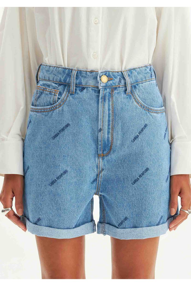 Short Jeans Mom Super Cintura Alta