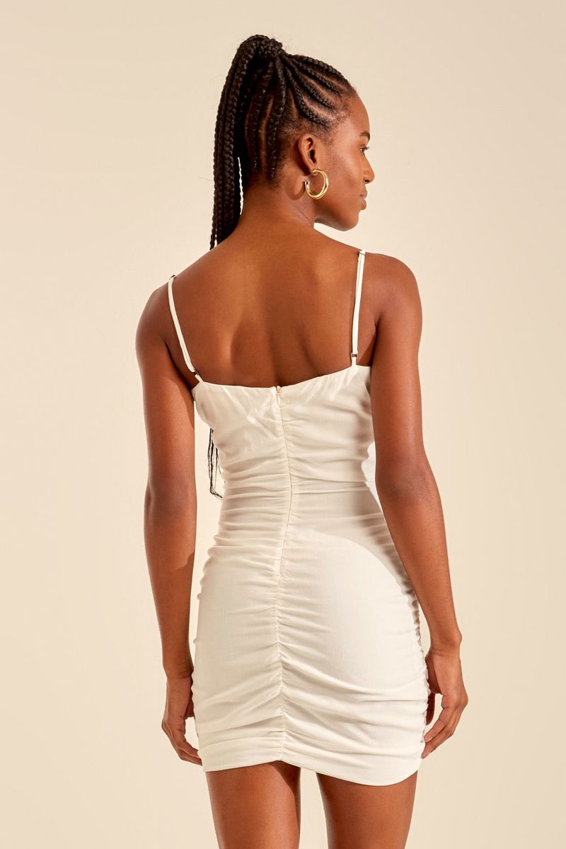 Vestido Tecido Franzido Curto