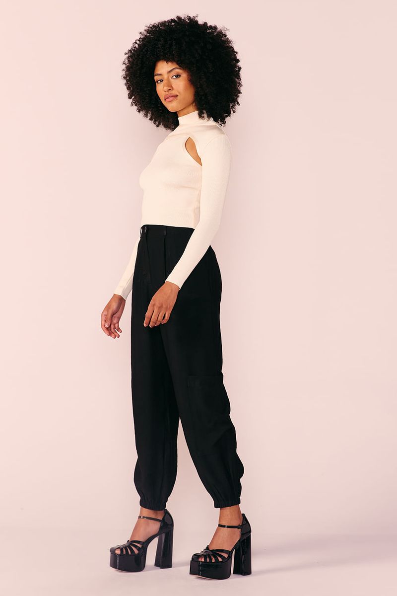 BLUSA TRICOT COM BOLERO -CREME