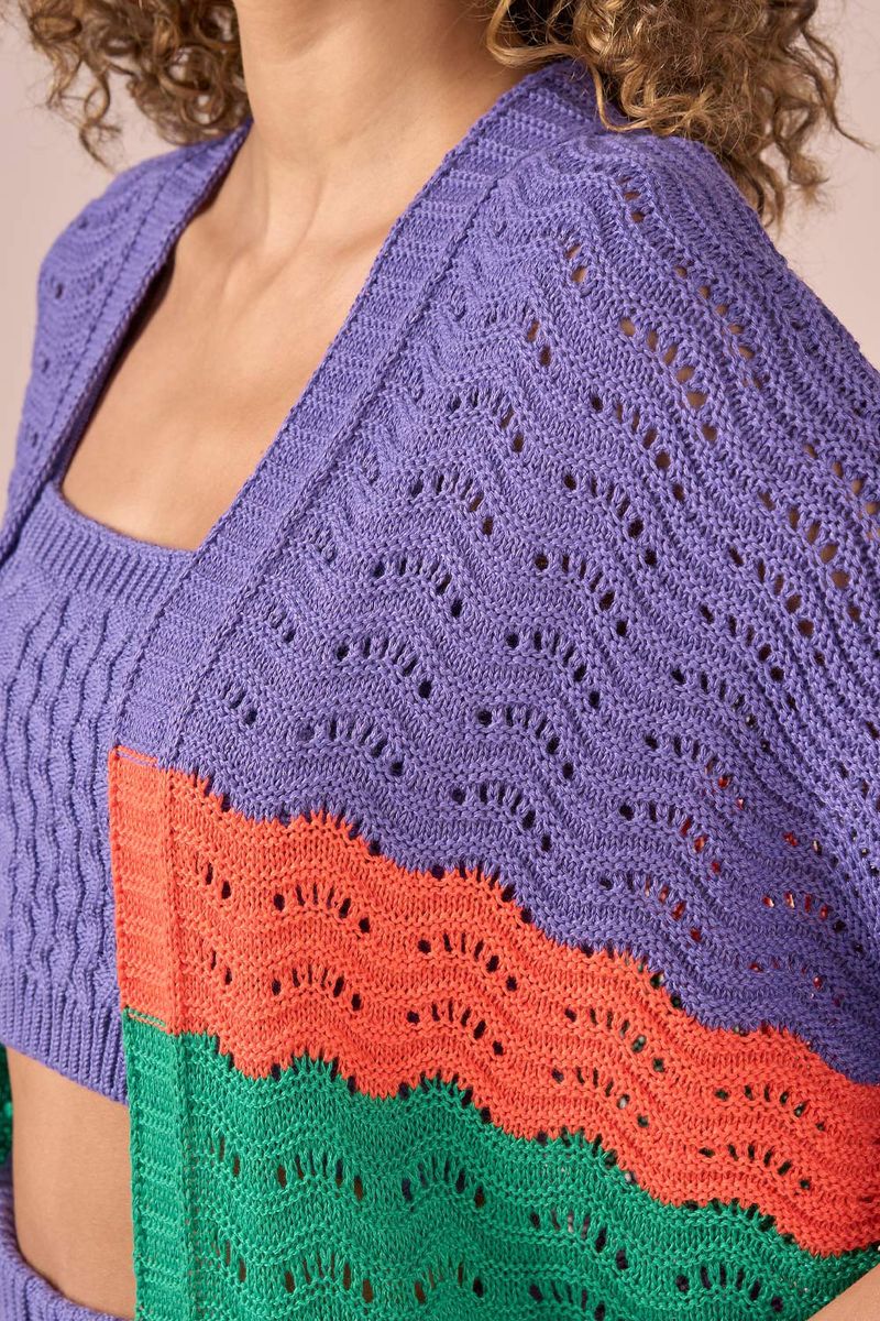 KIMONO ONDAS TRICOT - VIOLETA