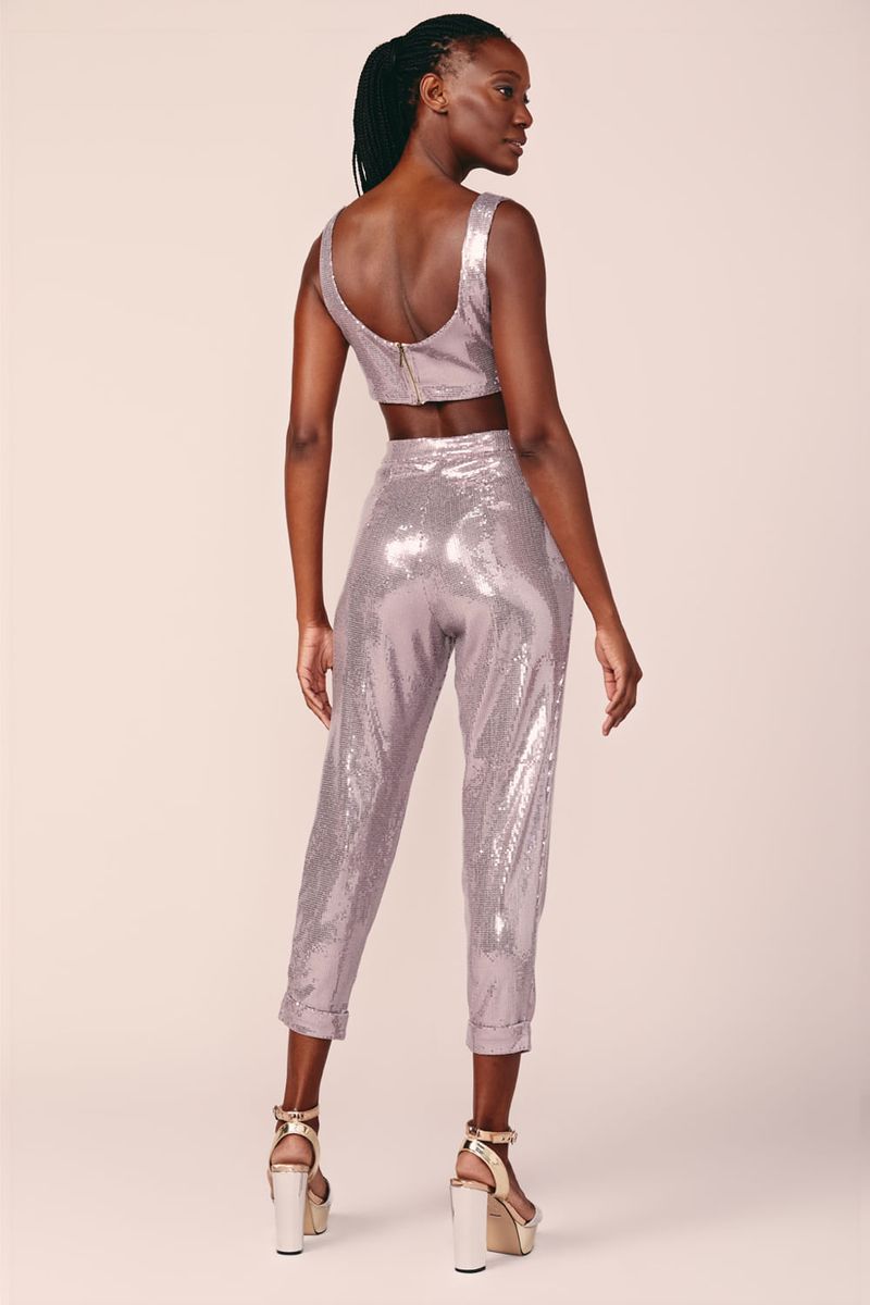 CROPPED CORSET PAETE -PRATA