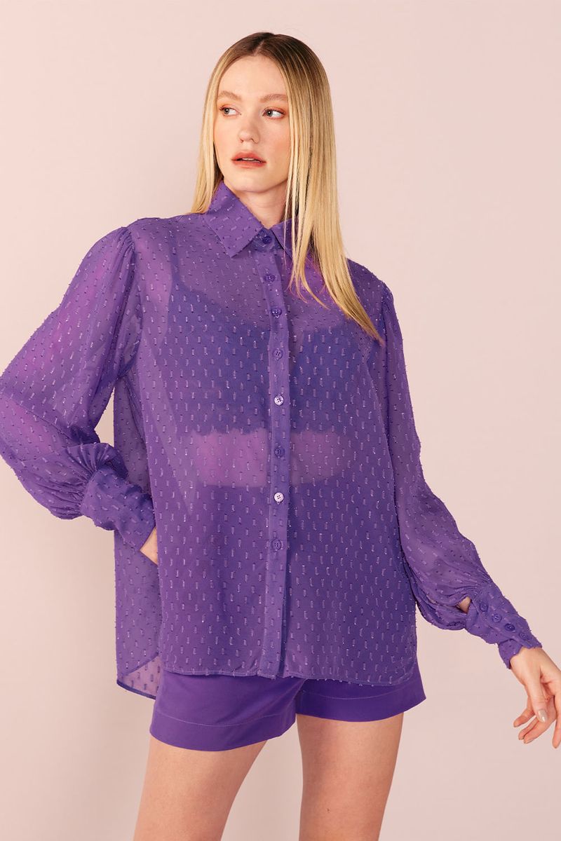 CAMISA CHIFFON PINGOS -PURPLE