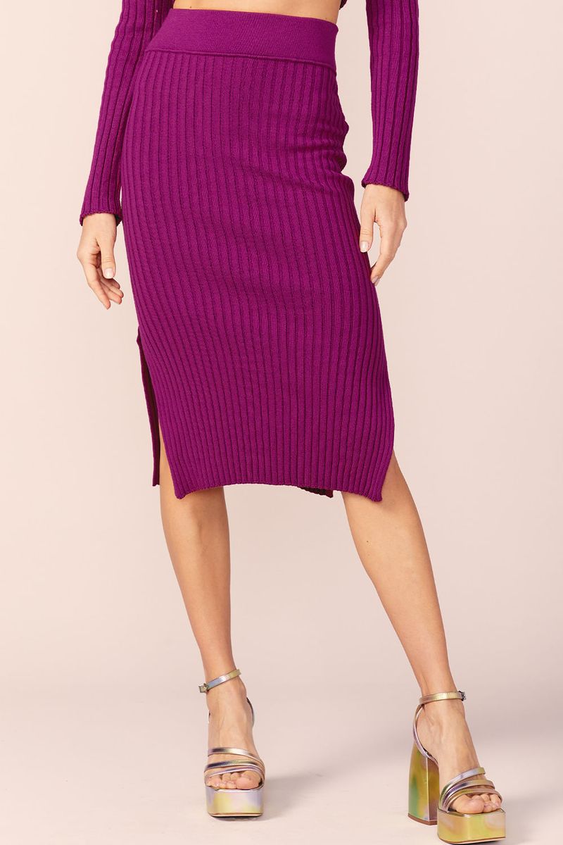 SAIA TRICOT CANELADA -AMORA
