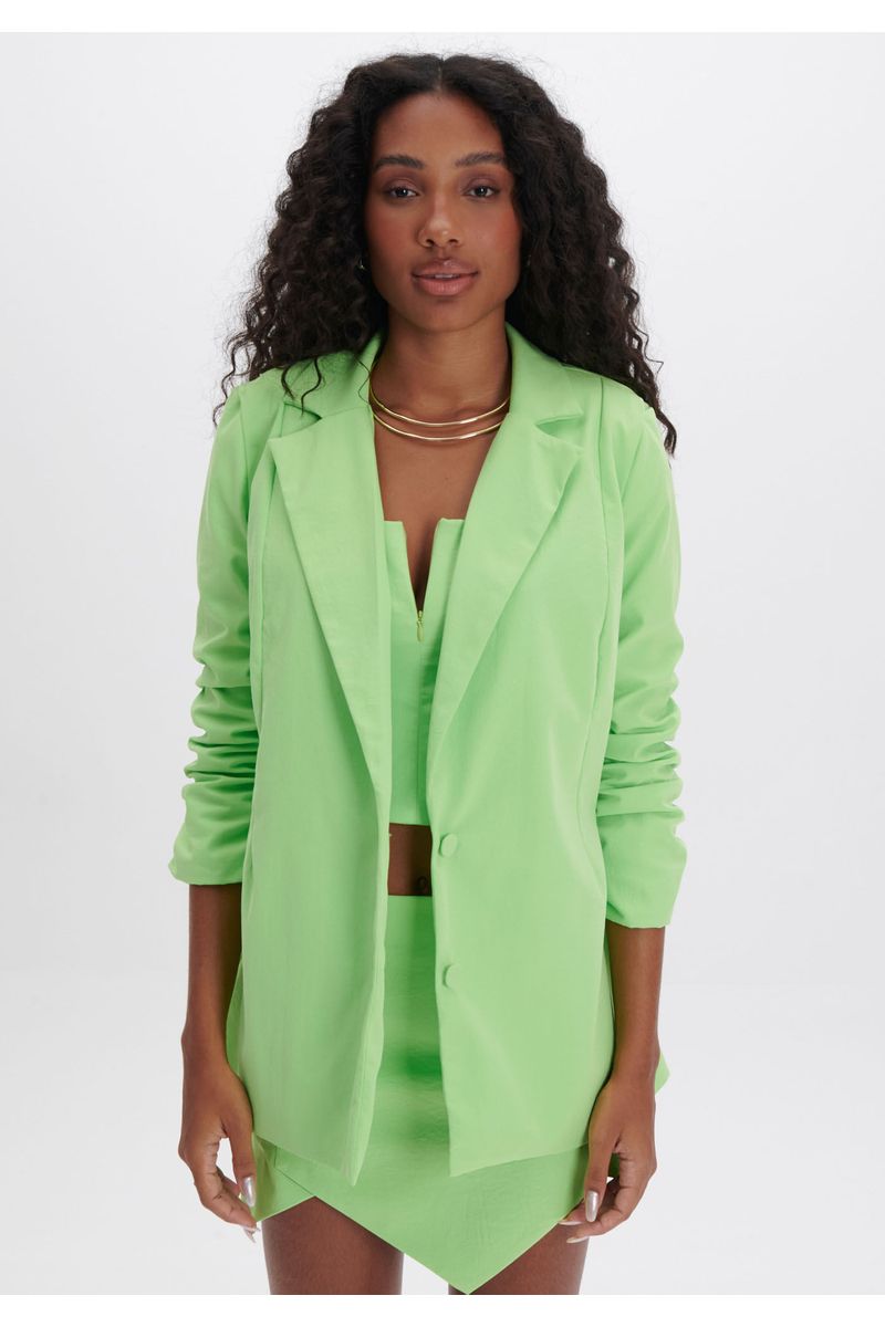 Blazer Alongado com Franzido
