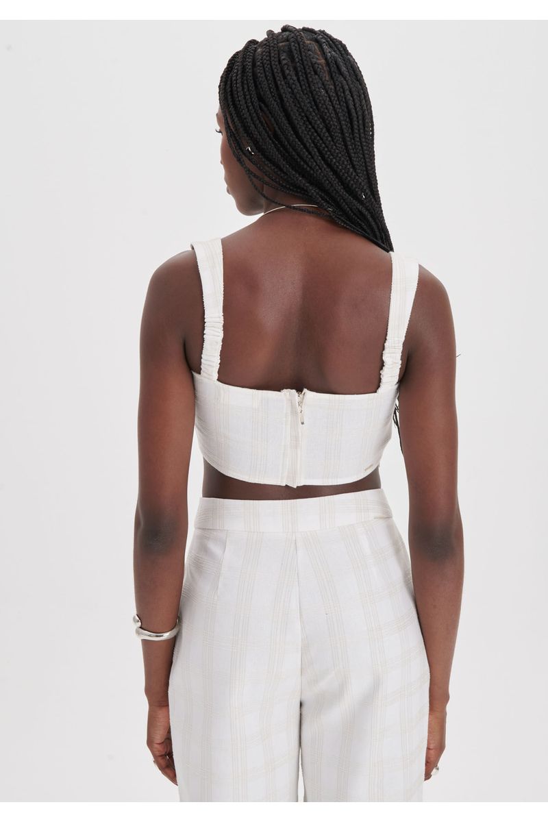 Top Cropped de Alças Xadrez