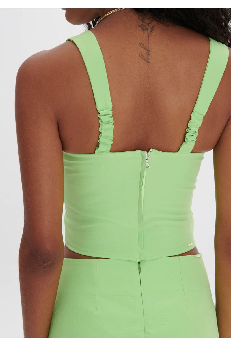 Blusa Corset de Alça com Zíper