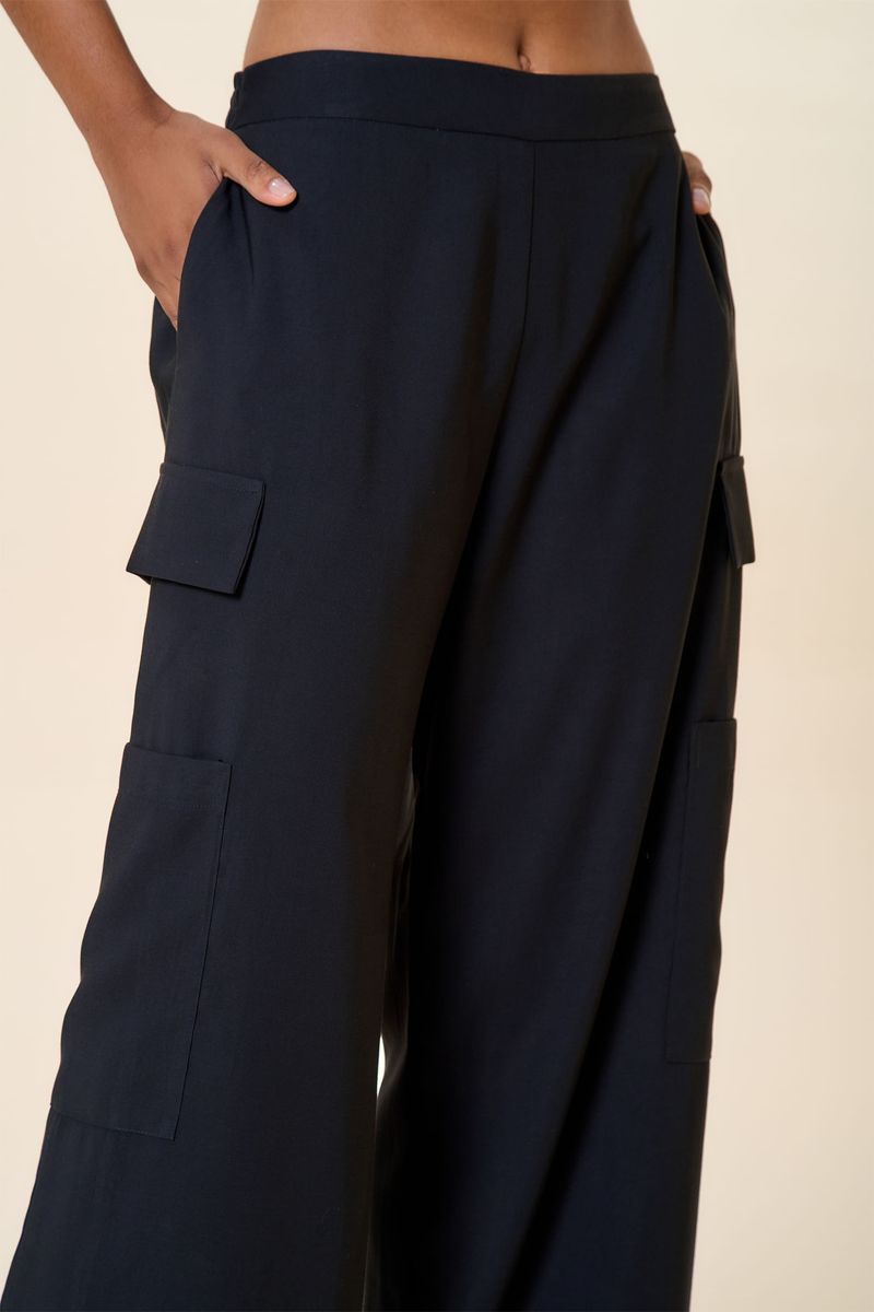CALCA CARGO COS ELASTICO PRETO