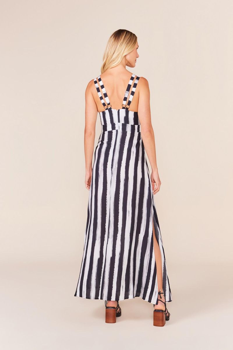 VESTIDO LONGO ESTAMPADO-EST ALTO MAR PRETO