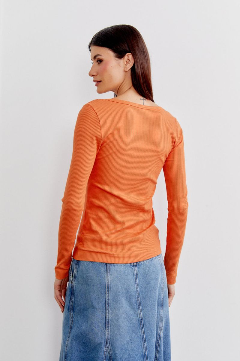 Blusa Malha Decote Quadrado