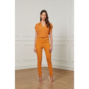 Calça De Sarja Skinny Basic High Premium Caramelo Golden