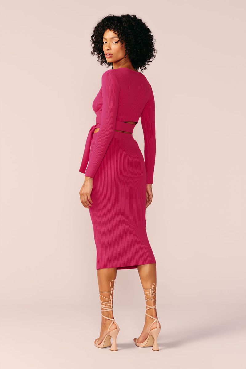 SAIA MIDI TRICOT -CHERRY
