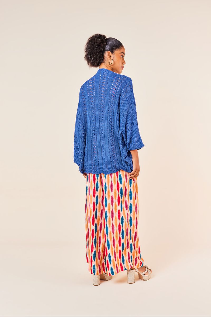 CARDIGAN MANGA MORCEGO -COBALTO