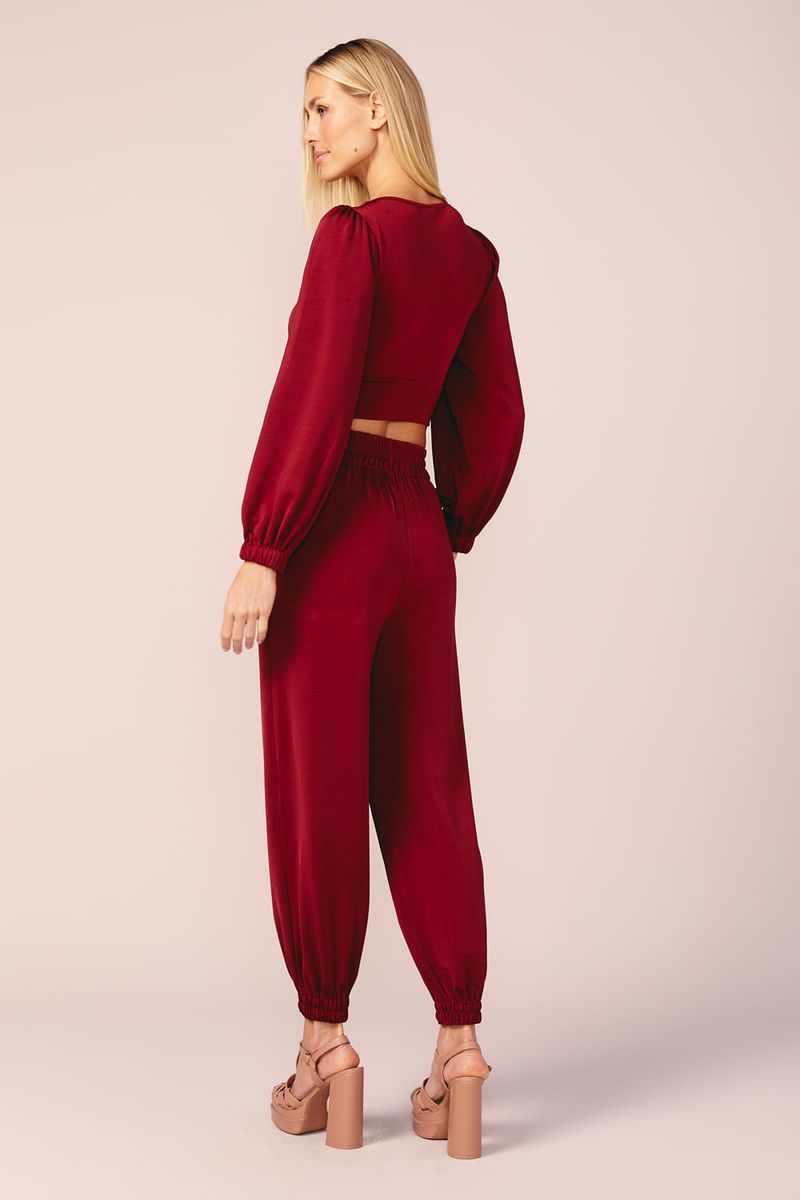 CALCA MOLETOM SHINE -MARSALA