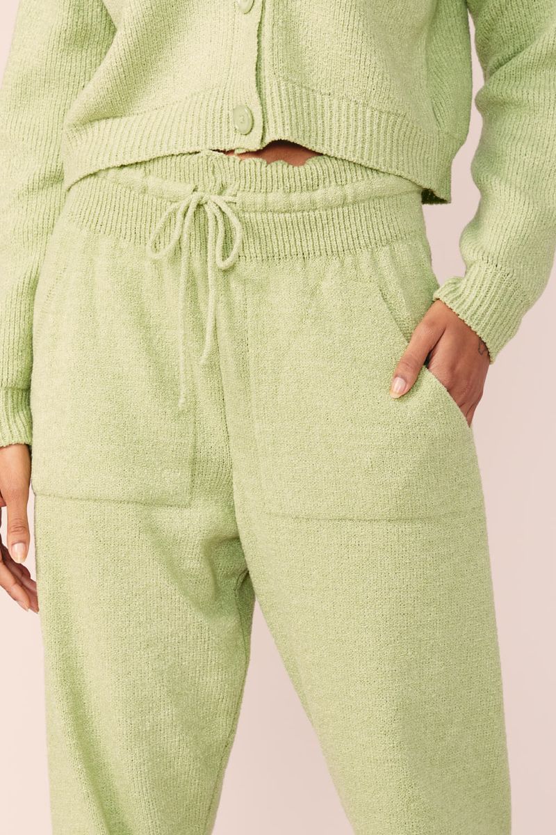 CALÇA CLOCHARD TRICOT -VERDE