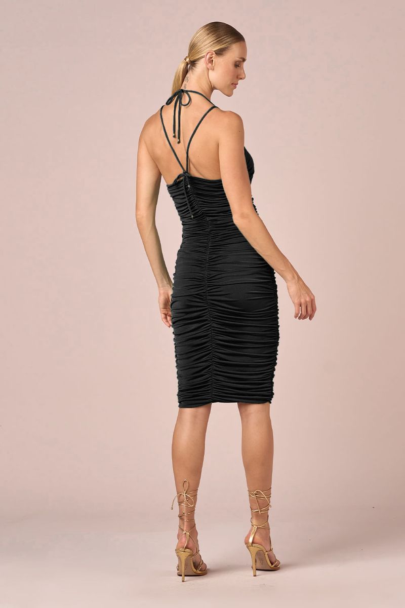 VESTIDO JERSEY FRANZIDO-PRETO